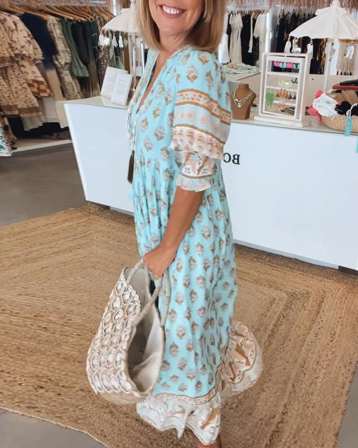 Audrey™ | Boho Midi Tassel Dress