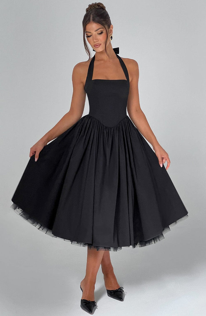 Ariana | Women Wedding Guest Halter Midi Dress