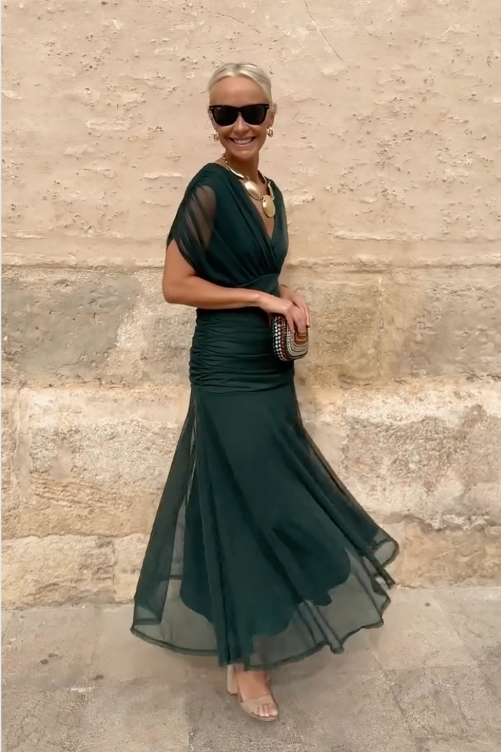 Alison™ | Elegant V-neck Fantasy Party Maxi Dress