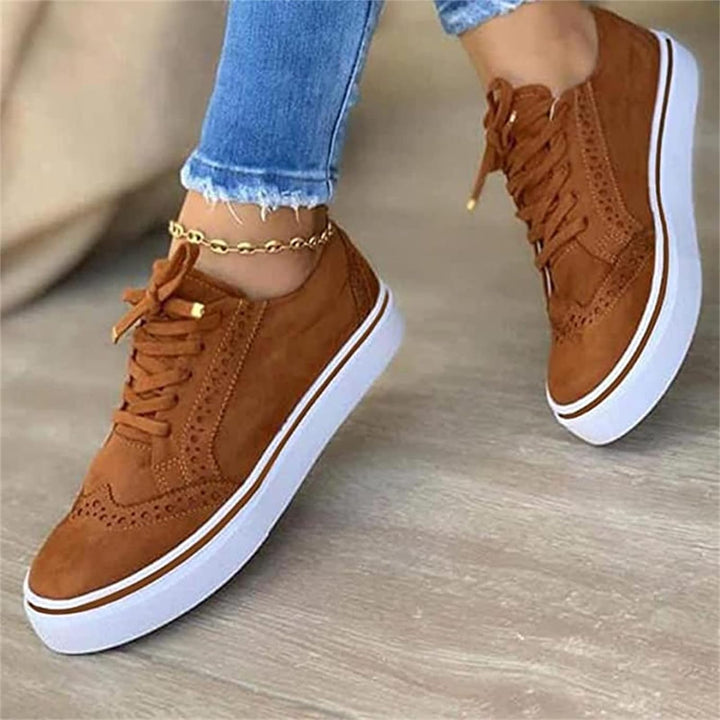 Harper | Women's Platform Sneakers Lace-Up Brogue Detail