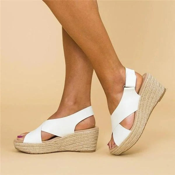 Paloma | Women's Espadrille Wedge Sandals with Cross Straps