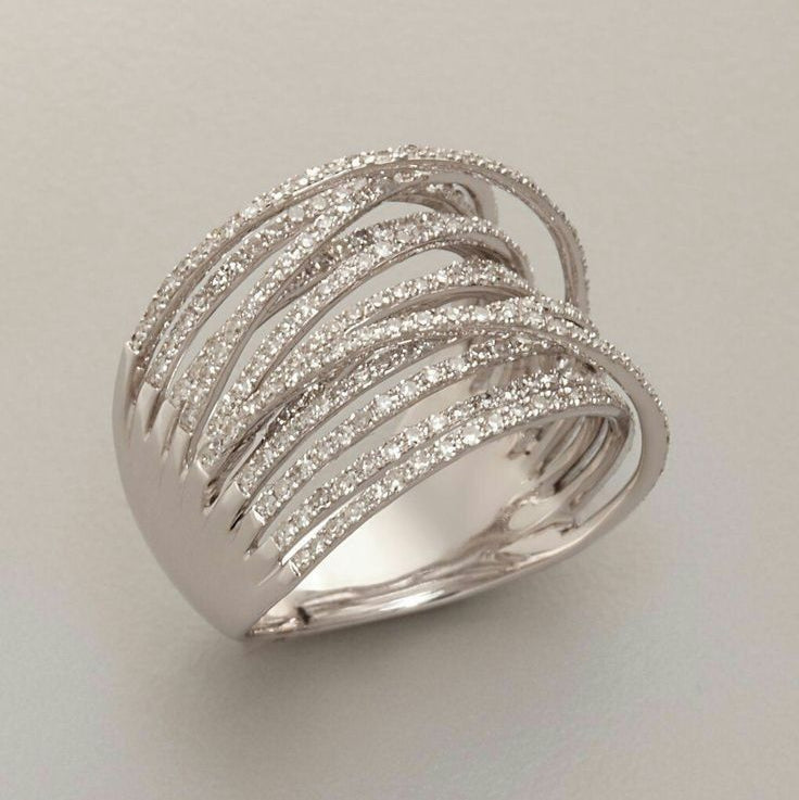 Bliss - Vintage Layered Zirconia Silver Ring