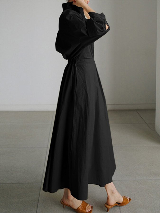 Zoey | Women’s Elegant Belted Shirt Maxi Dress