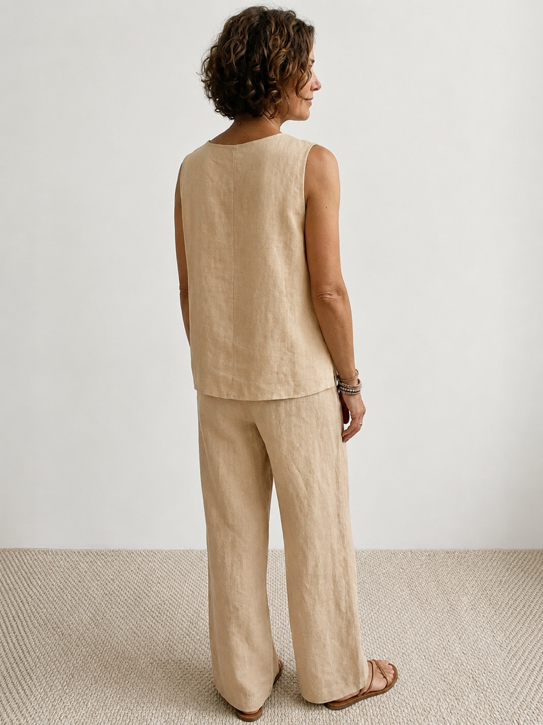 Olivia | Women's Sleeveless Tank Top and Wide-Leg Pants Set