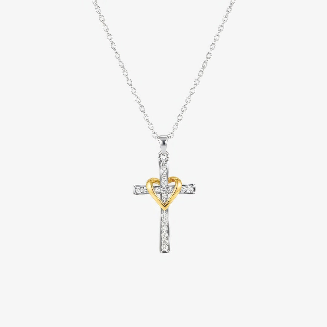 Two Tone Cross Necklace