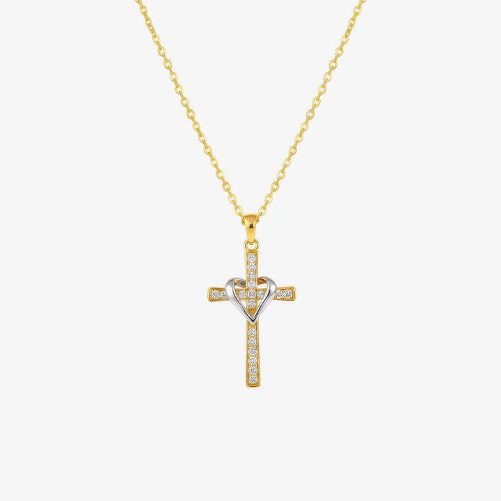 Two Tone Cross Necklace