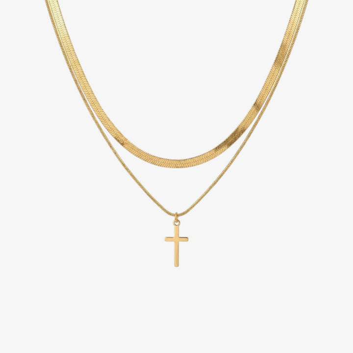Herringbone Cross Necklace