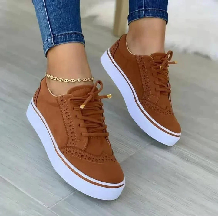 Harper | Women's Platform Sneakers Lace-Up Brogue Detail