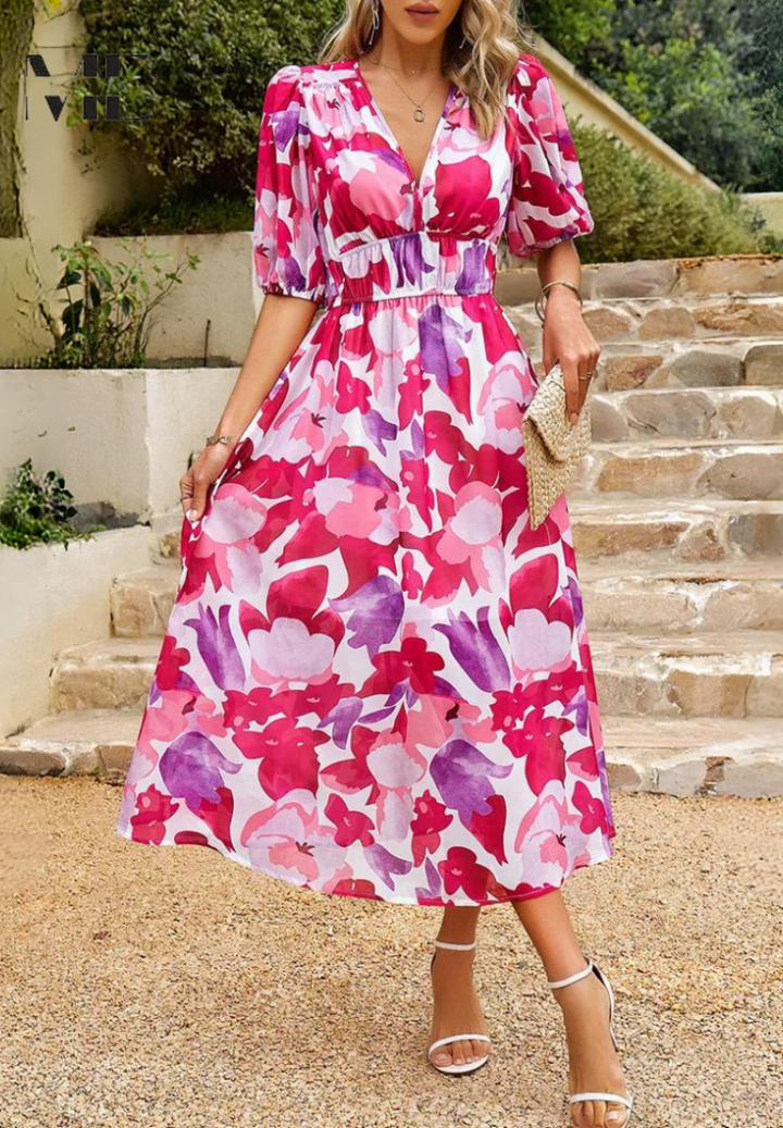 Monica™ | Elegant Floral Dress