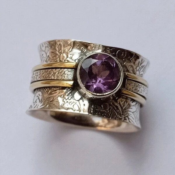 Silver Boho Crystal Ring