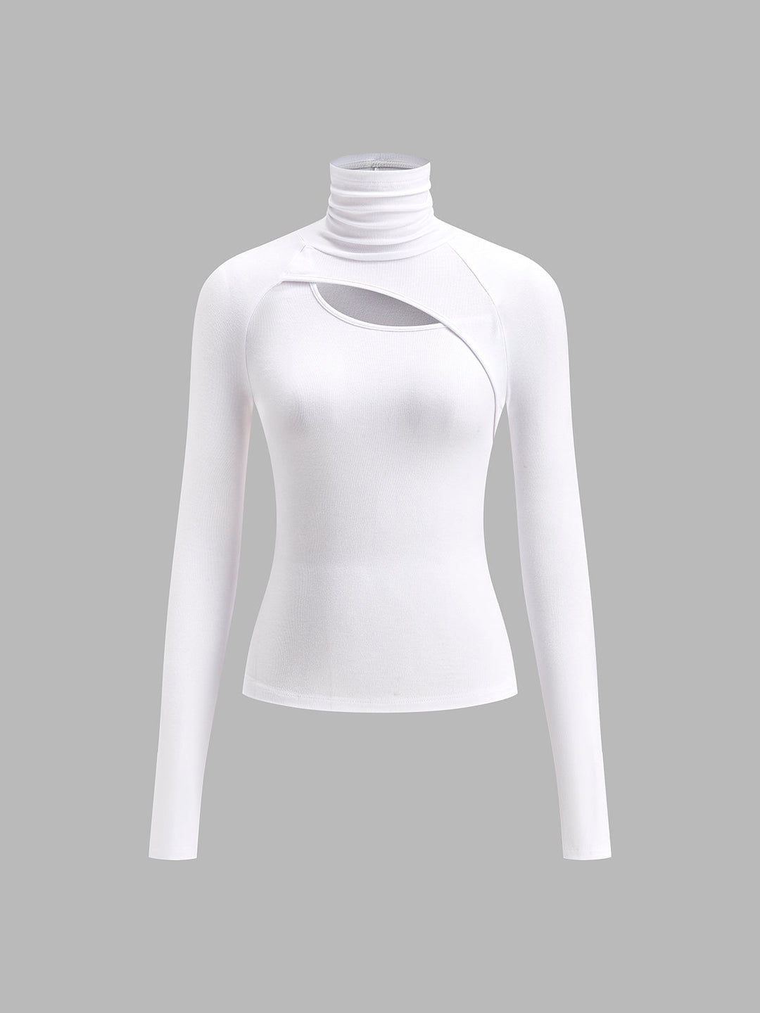 Ravena | Women's Turtleneck Cutout Top Long Sleeve Fitted Going Out Top