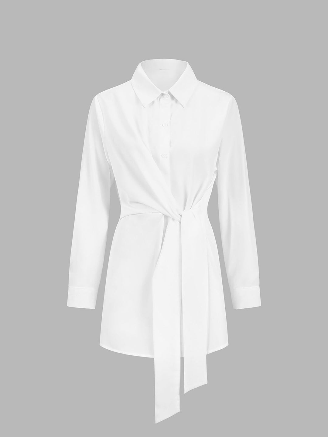 Monroe | Women's Tie Waist Button Down Long Sleeve Shirt Blouse