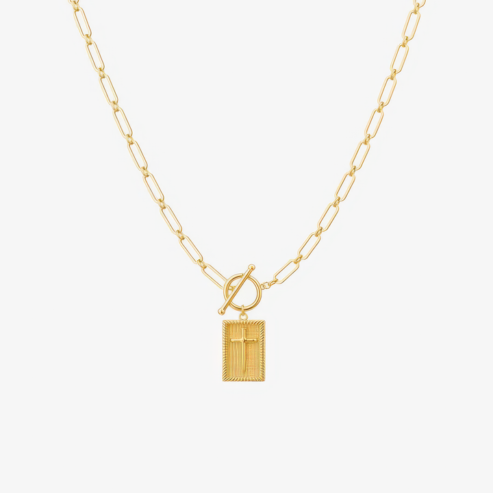 Paperclip Cross Necklace