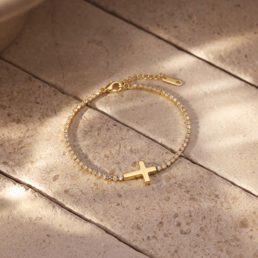 Classic Cross Tennis Bracelet