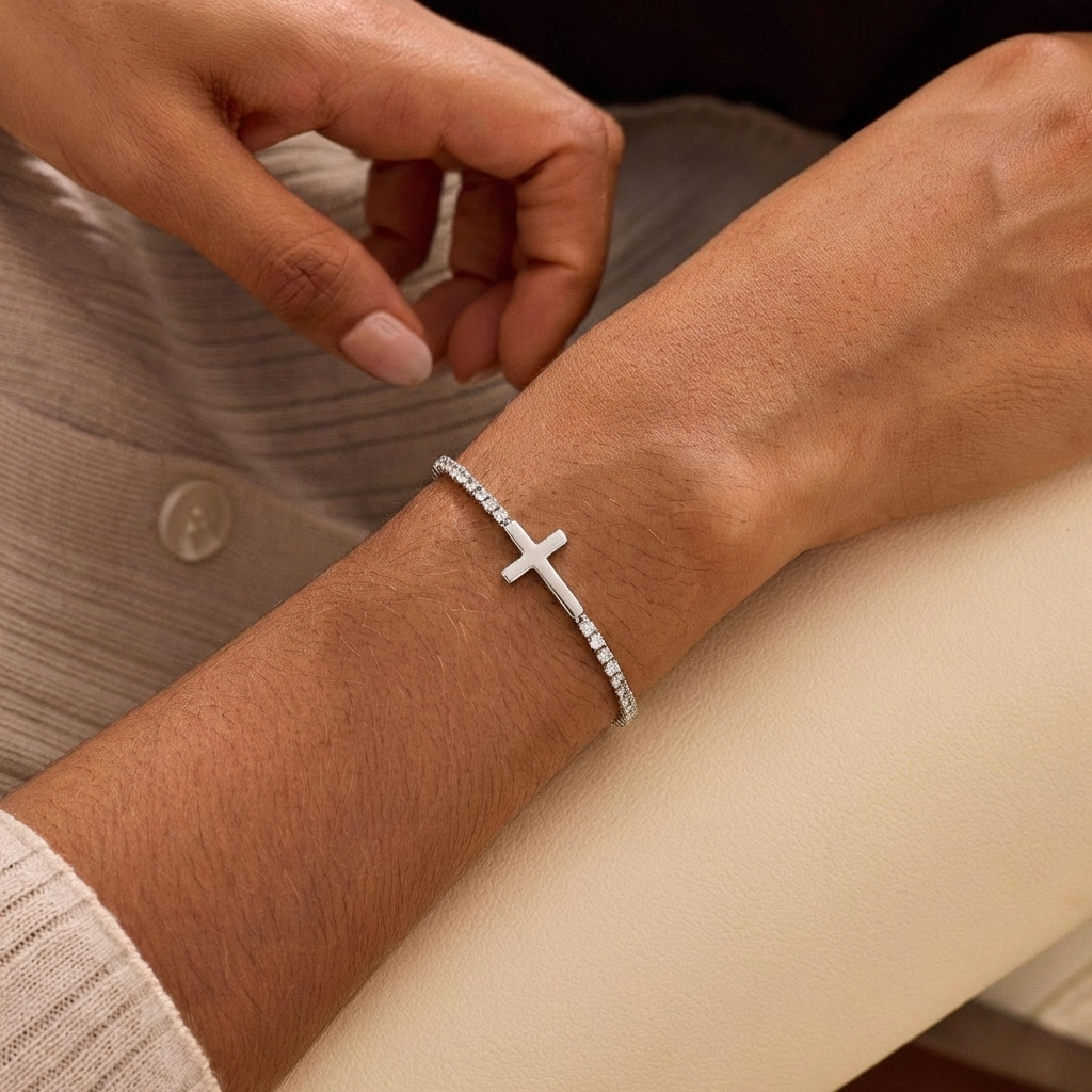 Classic Cross Tennis Bracelet
