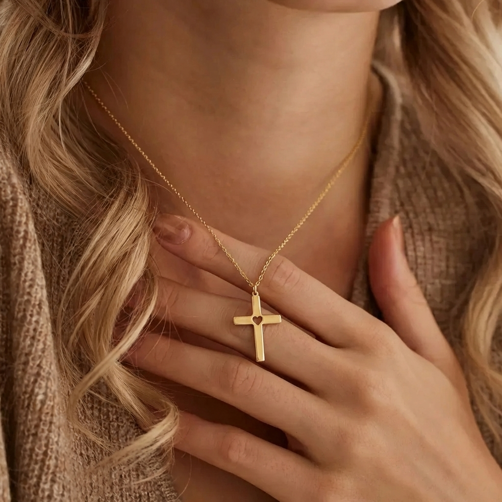 Heart Cross Necklace