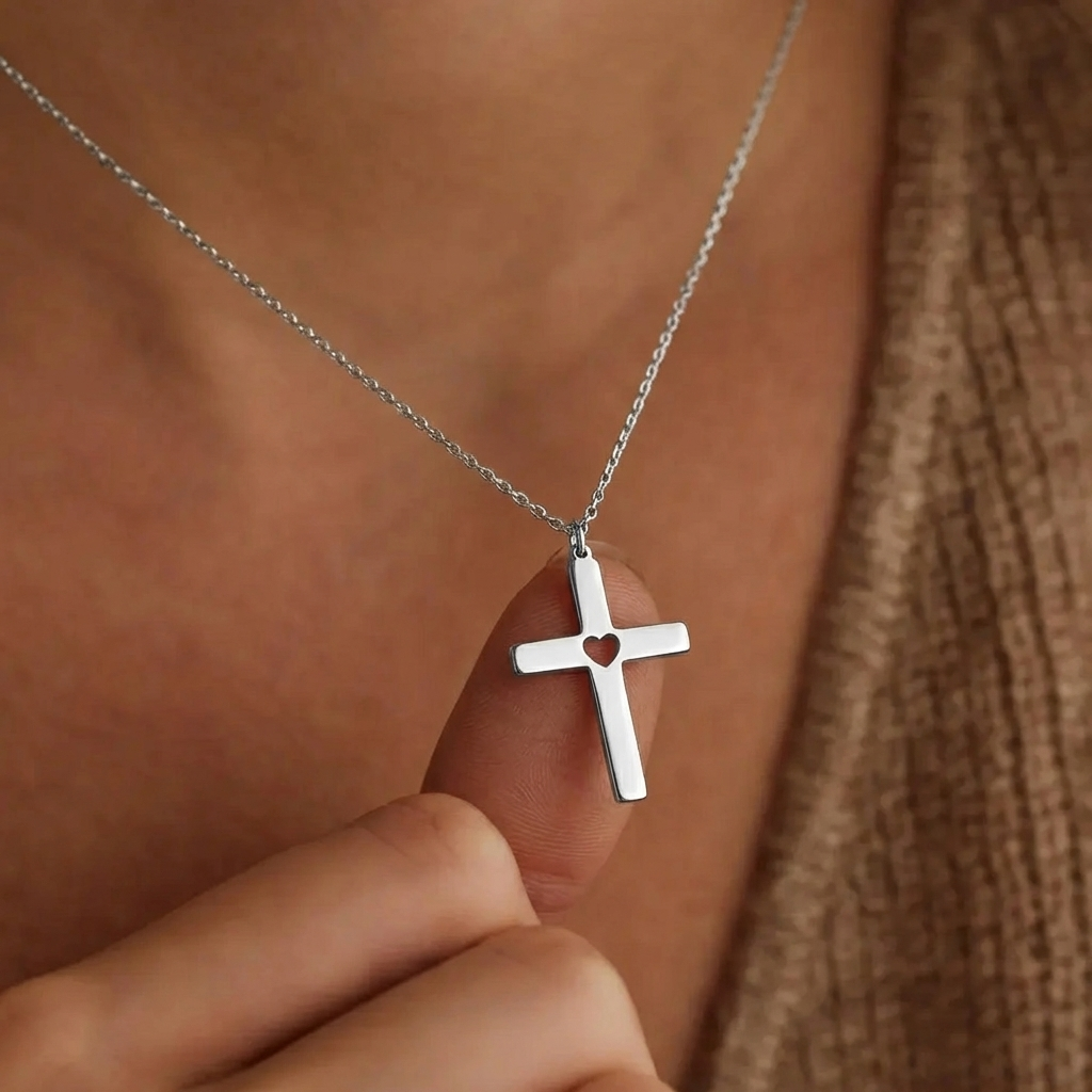 Heart Cross Necklace