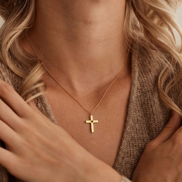 Heart Cross Necklace