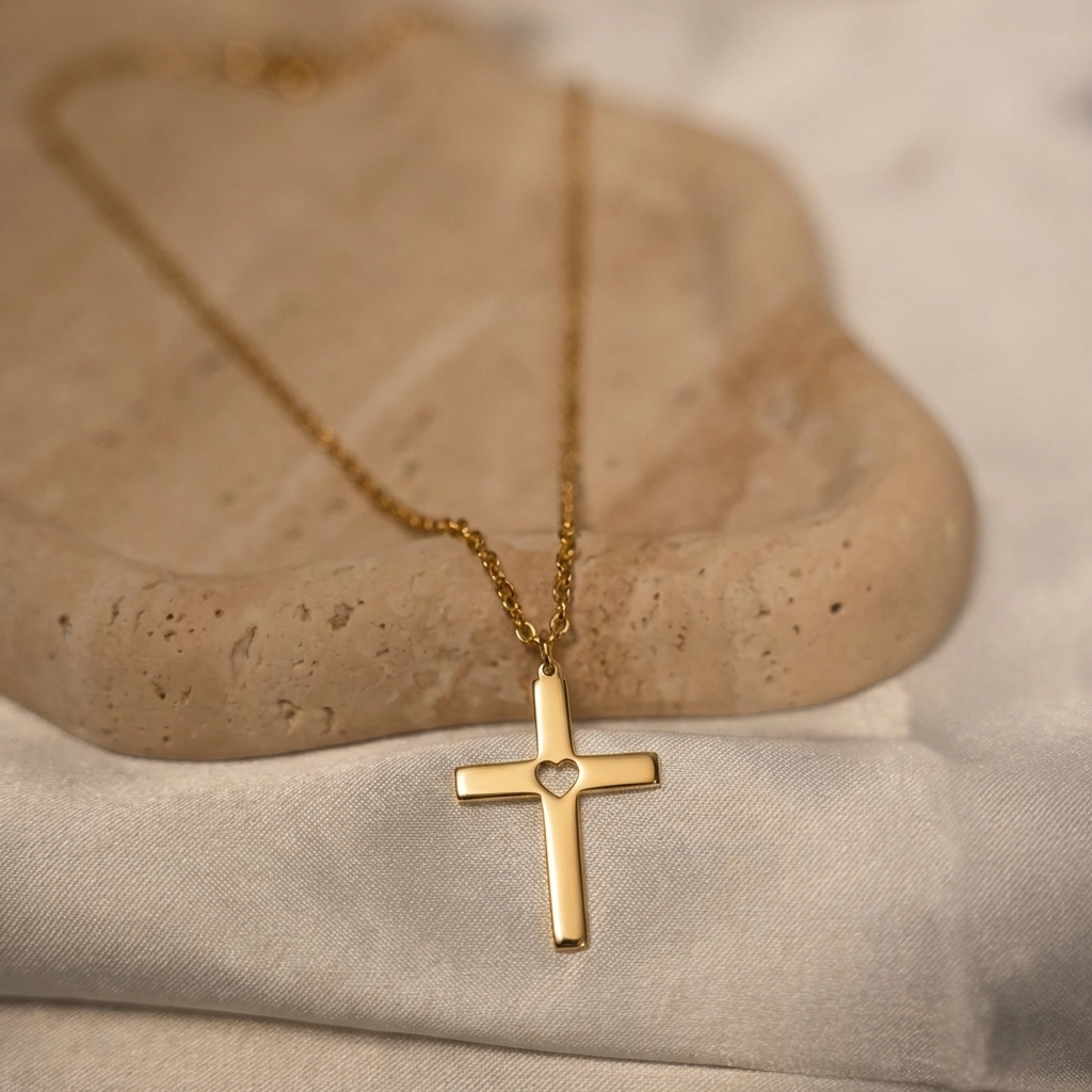 Heart Cross Necklace