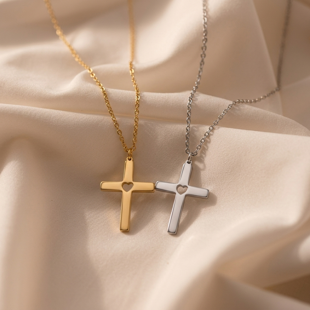 Heart Cross Necklace