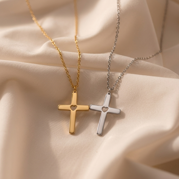 Heart Cross Necklace
