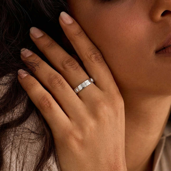 Crystal Cross Ring