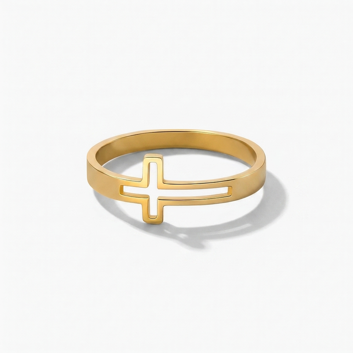 Chic Hollow Cross Ring