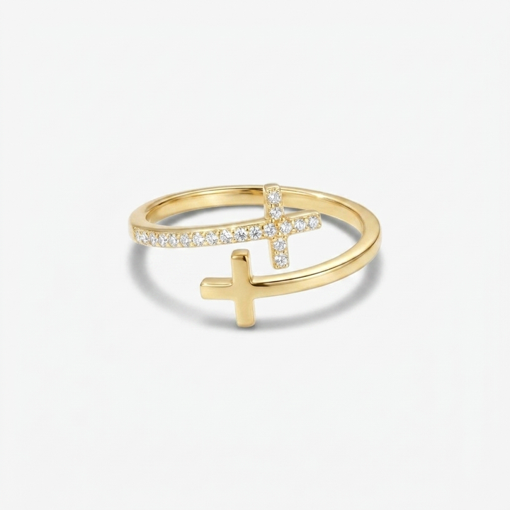 Wrapped Cross Ring