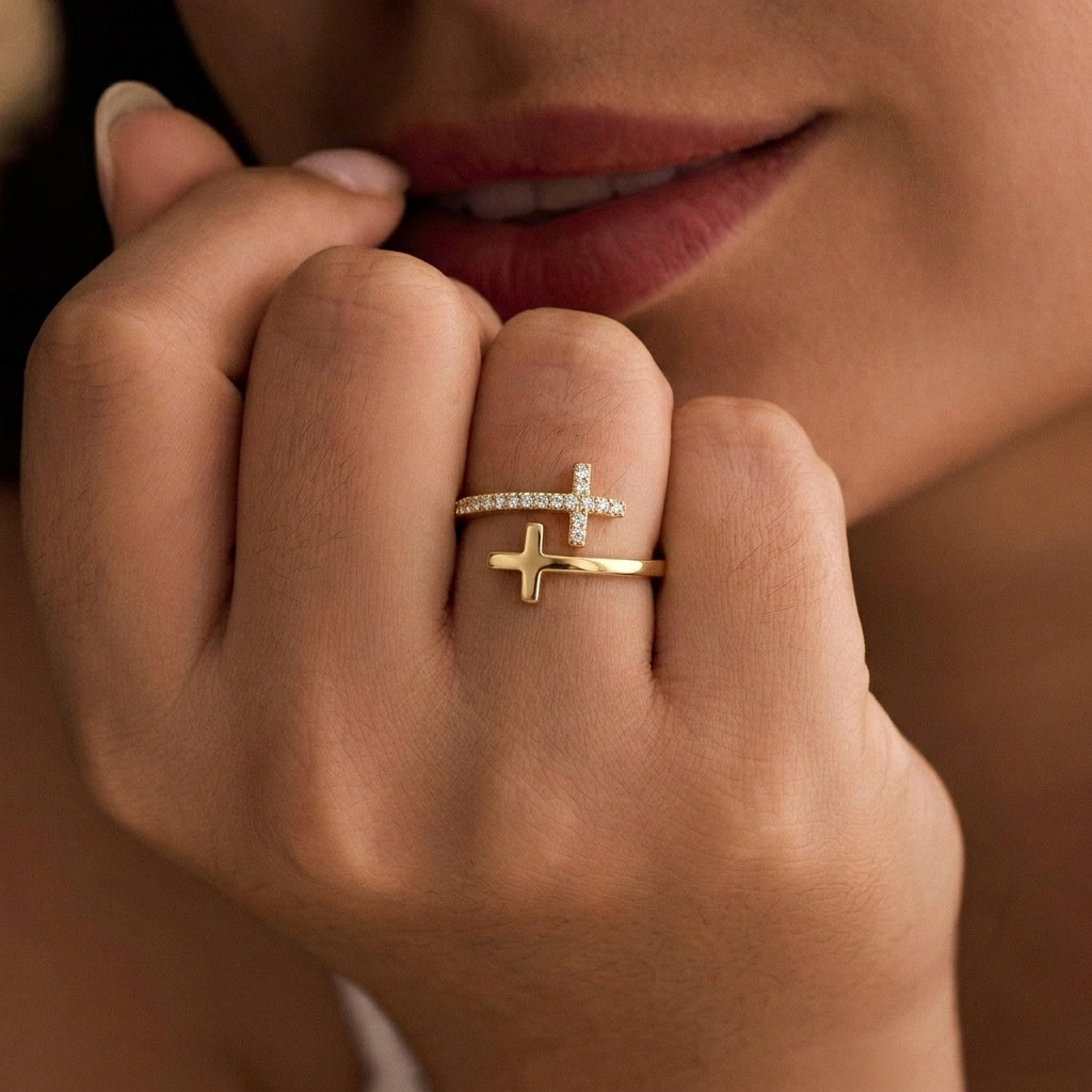 Wrapped Cross Ring