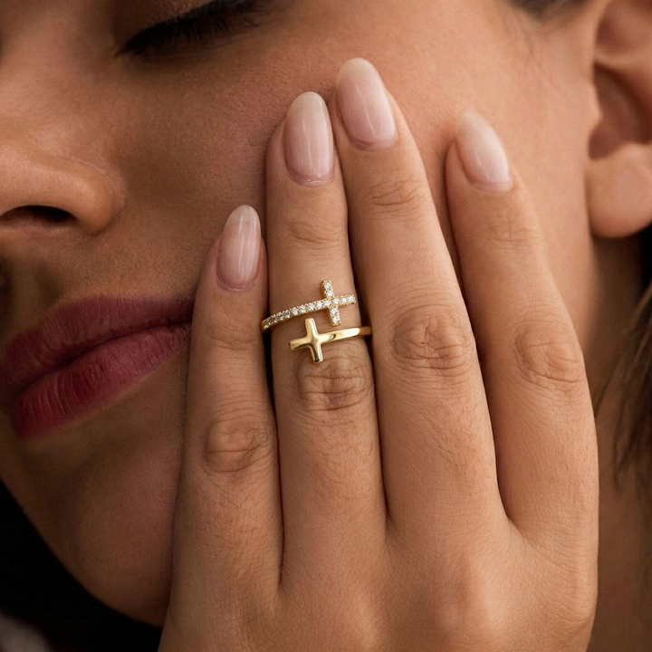 Wrapped Cross Ring