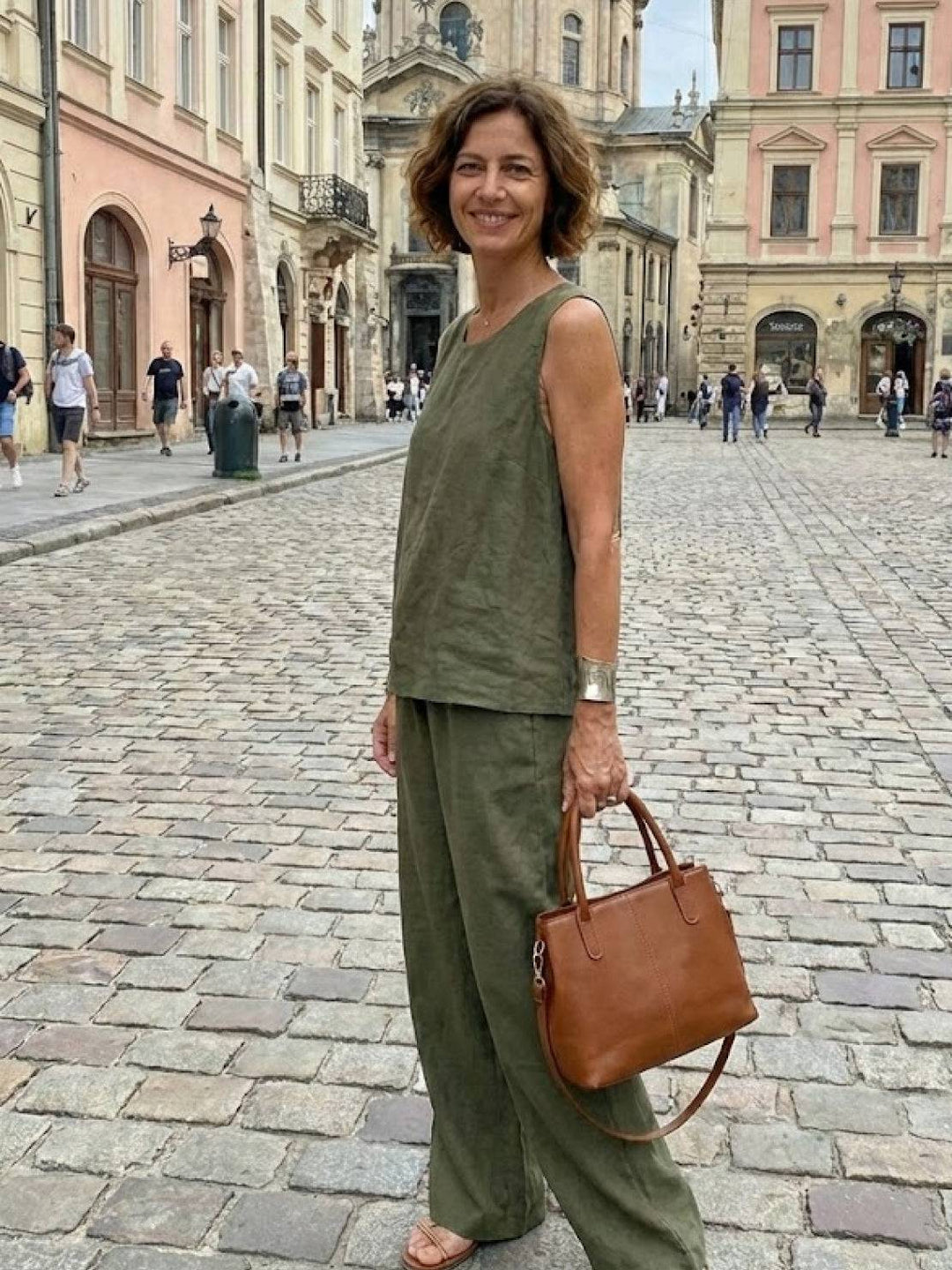 Olivia | Women's Sleeveless Tank Top and Wide-Leg Pants Set