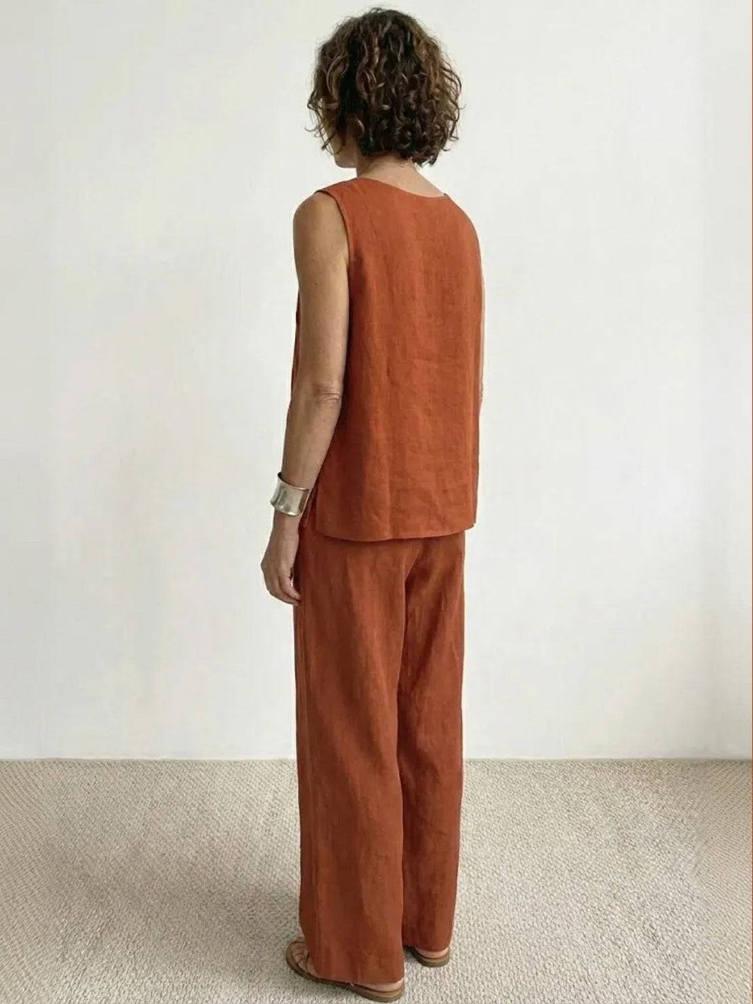 Olivia | Women's Sleeveless Tank Top and Wide-Leg Pants Set