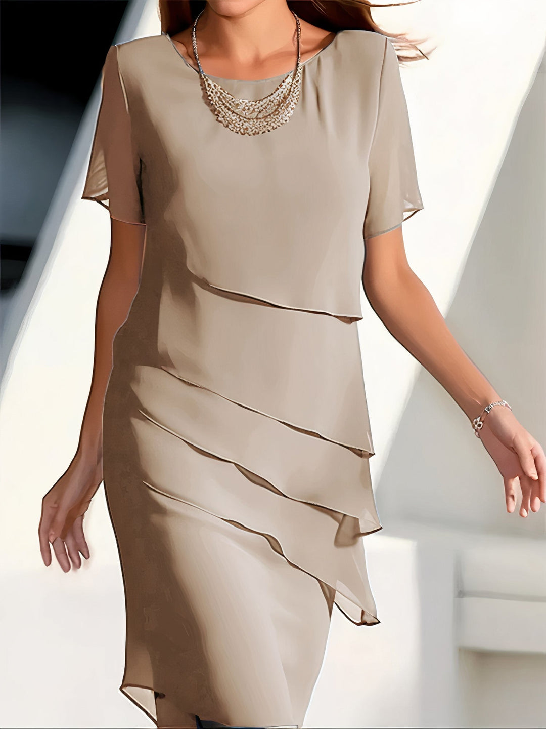 Arya - Tiered Chiffon Dress