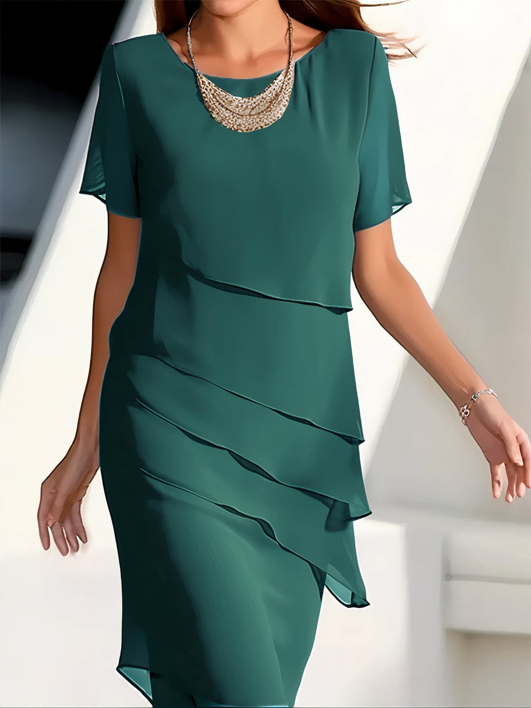 Arya - Tiered Chiffon Dress
