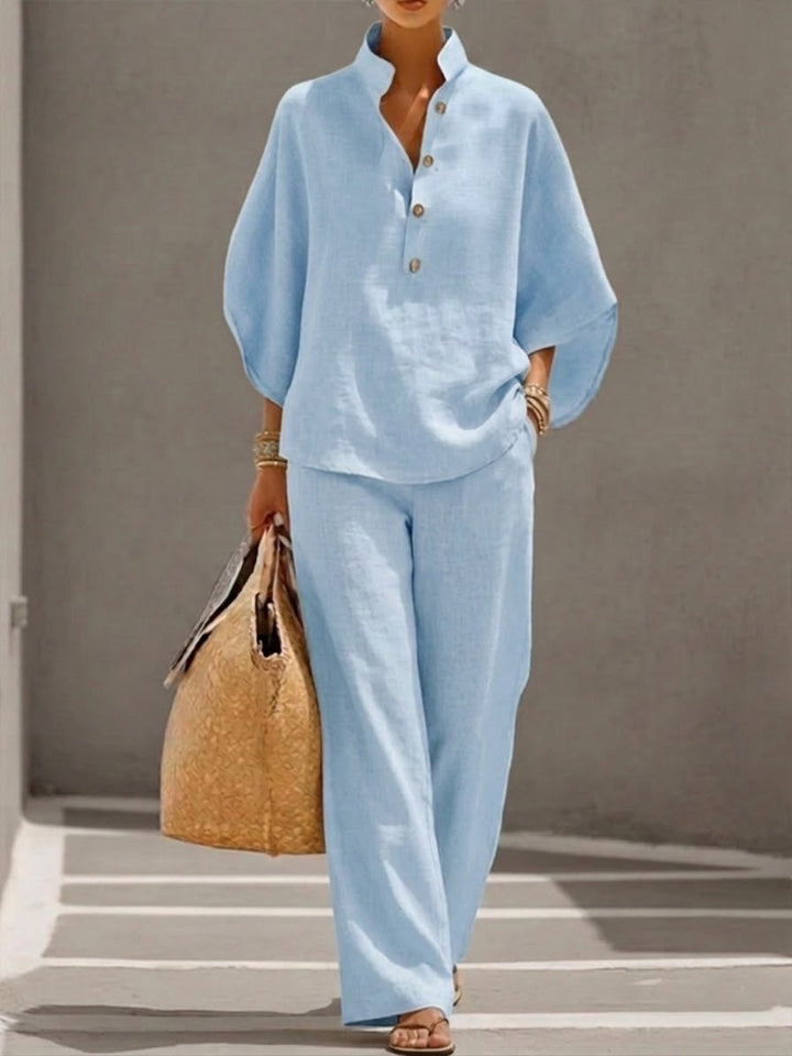 Nadia | Women's 2 Piece Set Batwing Top Wide Leg Pants