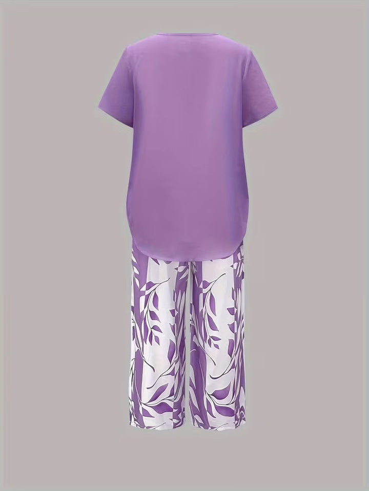 Primrose | Women's Leaf Print Two Piece Set