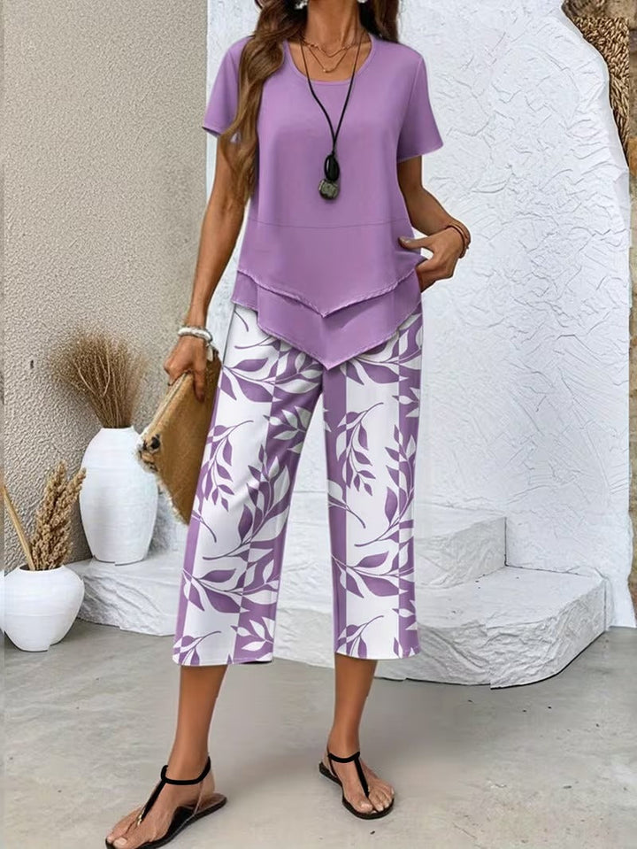 Primrose | Women's Leaf Print Two Piece Set