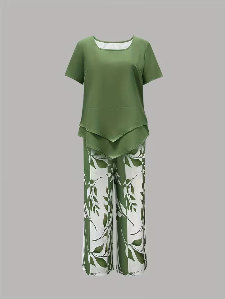Primrose | Women's Leaf Print Two Piece Set