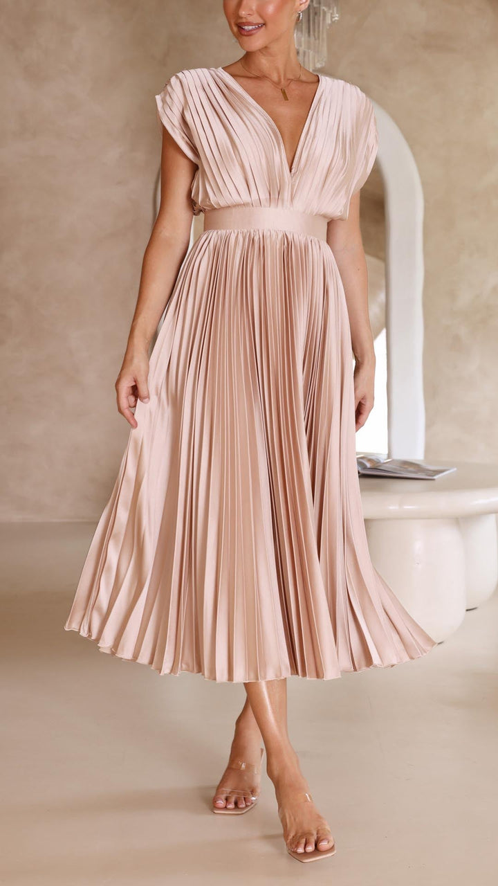 Kaitlyn | Elegant Pleated Wedding Guest Dress